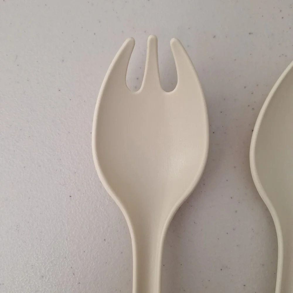 Vintage TUPPERWARE Serving Fork Spoon, Set of 2, 12